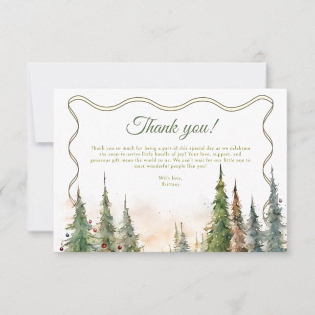 Merry Little jul Winter Baby Shower Tack Kort (Framsida)