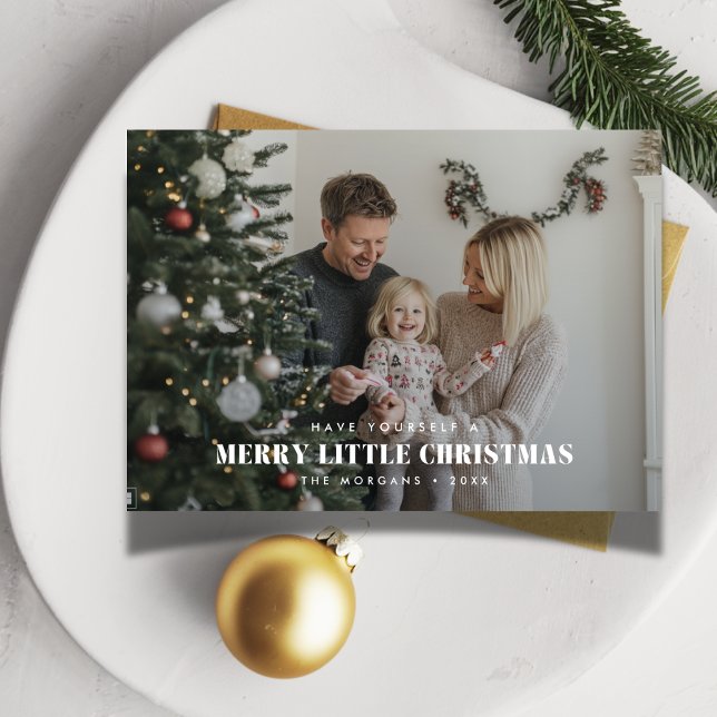 Merry Little julFamily Overlay Photo Card Julkort (Skapare uppladdad)