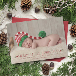 Merry Little julfödelsemeddelande Foto Julkort