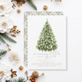 Merry Little Julgran Baby Shower Inbjudningar