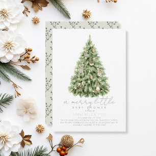 Merry Little Julgran Baby Shower Inbjudningar