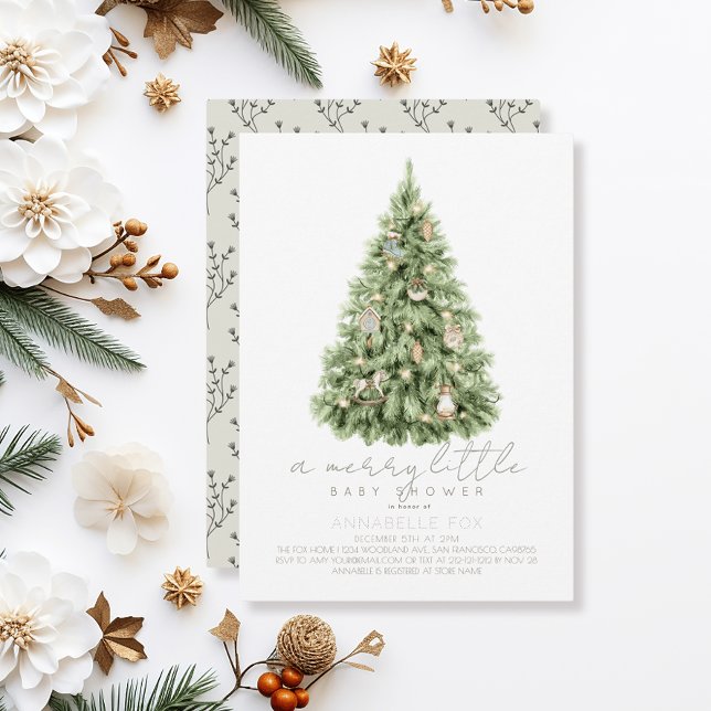 Merry Little Julgran Baby Shower Inbjudningar (Skapare uppladdad)