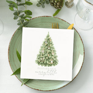 Merry Little Julgran Baby Shower Pappersservett