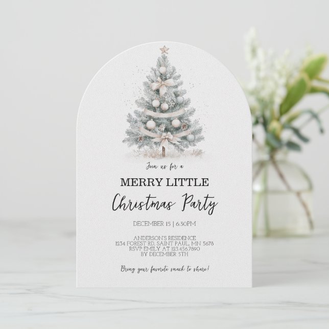 Merry Little Julgran Party-inbjudan Inbjudningar (Stående Fram)