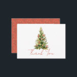Merry Little Julgran Red Tack Anteckningskort<br><div class="desc">Den här gender-neutralten "Merry Little Baby Shower"-tackkort-kortet för helgdag-babydusch har Julgran med dekorationer i rött. Baksidan har en röd bakgrund med blommönster. Anpassa den efter dina behov. Du hittar matchande produkter i min butik.</div>
