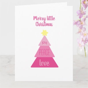 Merry Little Julgran Shock rosa Simple Cute Kort