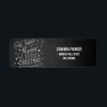 Merry Little julScript Chalkboard-Helgdag Returadress Etikett<br><div class="desc">Merry Little julScript Chalkboard-Helgdag</div>