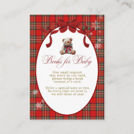 Merry Little Red Bow Christmas Plaid Books Requast Tilläggskort