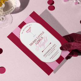 Merry little red stripe Christmas Party Invitation Inbjudningar