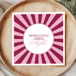 Merry little red stripe Christmas Party Napkin Pappersservett