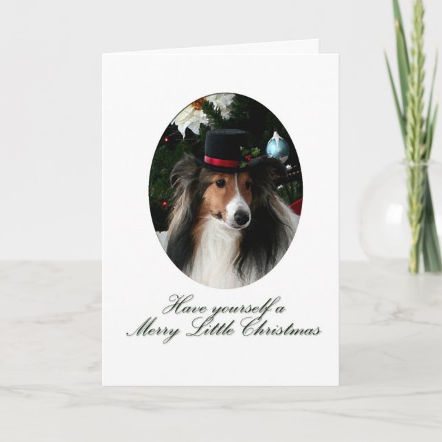 Merry Little Sheltie Helgkort (Framsida)