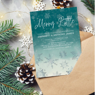 Merry Little Snöflingor Baby Shower Inbjudningar