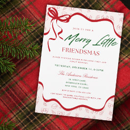 Merry Little Whimsical Friendsmas Christmas Party Inbjudningar