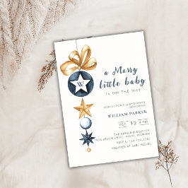 Merry Little Winter Monogram Baby Shower Inbjudningar