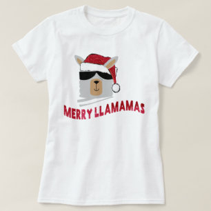 Merry Llamamas: Anpassningsbarna Jul Llama Tee