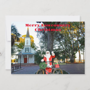 Merry Lowcountry jul Bluffton Santa Julkort
