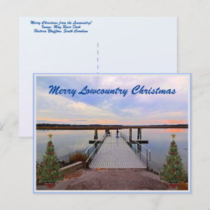 Merry Lowcountry jul Bluffton South Carolina Helg Vykort