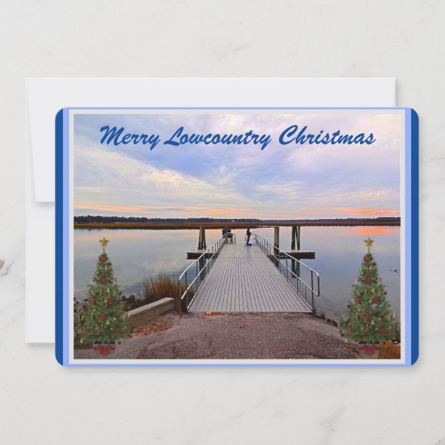 Merry Lowcountry jul Bluffton South Carolina Julkort (Framsida)