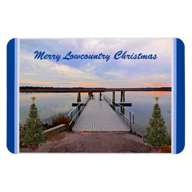 Merry Lowcountry jul Bluffton South Carolina Magnet (Horisontell)