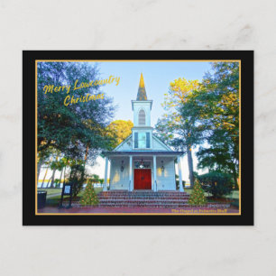 Merry Lowcountry jul Chapel Palmetto Bluff Helg Vykort