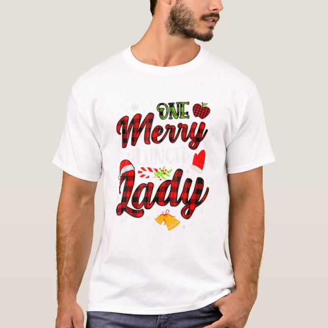 merry Lunch Lady Christmas T Shirt (Framsida)