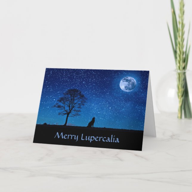 Merry Lupercalia (varg) Helgkort (Framsida)