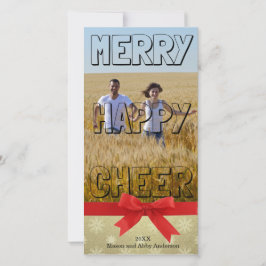 Merry Lycklig Cheer Black Block - Fotokort Julkort