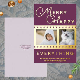 Merry Lycklig Chic 2 Photo Ord Art Lila Guld