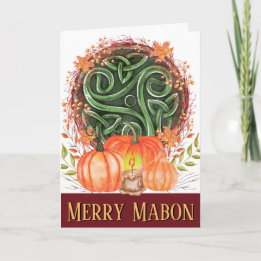 Merry Mabon Celtic Triskelion Fall Pumpkins Kort