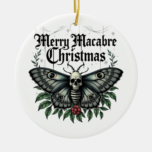 Merry Macabre Christmas Skull Moth Ornament (Framsidan)