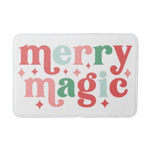 Merry Magic - Colorful Helgdag Typography Badrumsmatta (Framsidan)