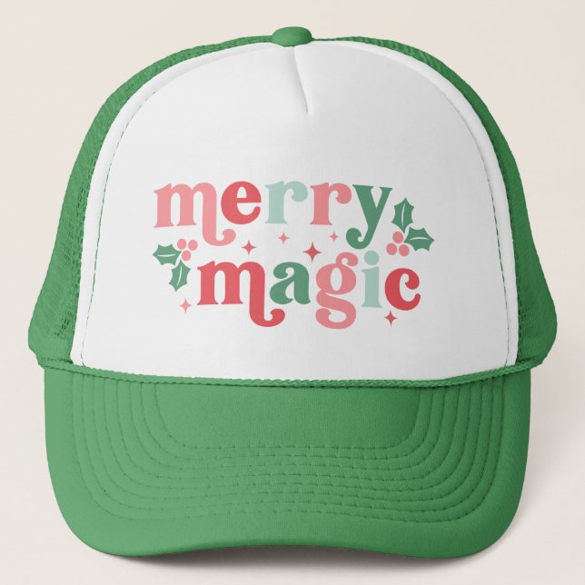 Merry Magic - Colorful Helgdag Typography Keps (Framsida)