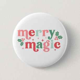Merry Magic - Colorful Helgdag Typography Knapp