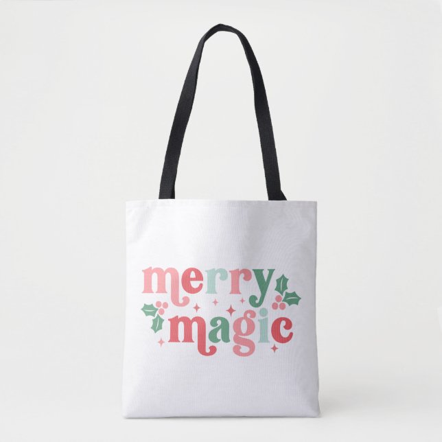 Merry Magic - Colorful Helgdag Typography Tygkasse (Framsida)