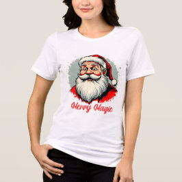 Merry Magic Santa Christmas Design  T Shirt