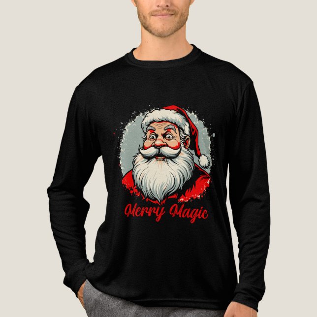 Merry Magic Santa Christmas Design T Shirt (Framsida)