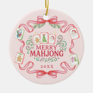 Merry Mahjong | Christmas Julgransprydnad Keramik