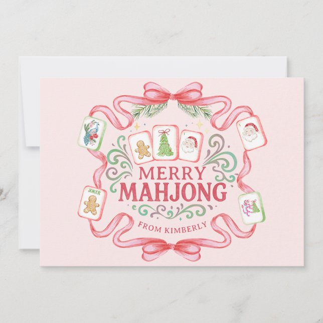 Merry Mahjong | Christmas Julkort (Framsida)