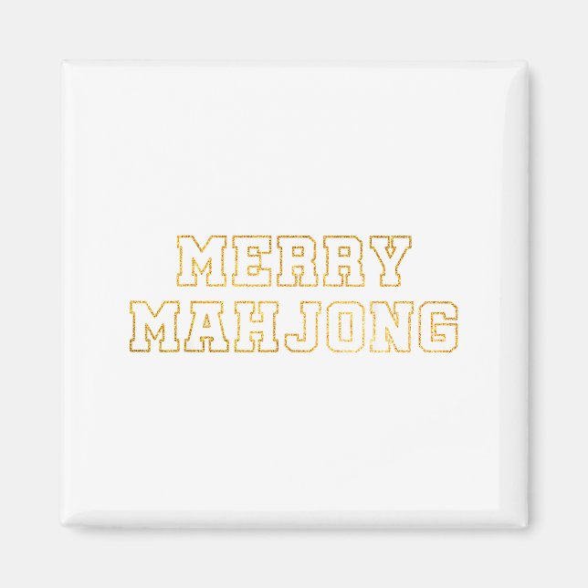 Merry Mahjong Christmas Mahj Holiday Party Women M Magnet (Framsidan)