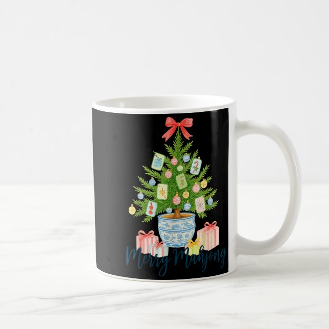 Merry Mahjong Christmas Tree Chinoiserie Holiday  Kaffemugg (Höger)
