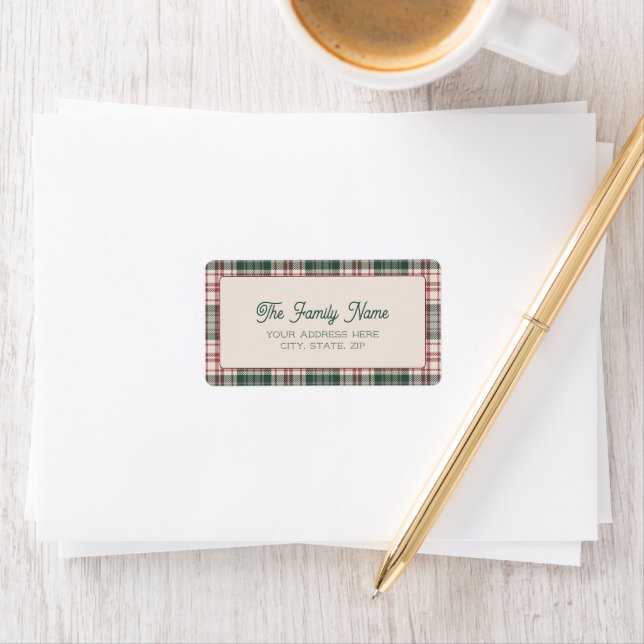 Merry Mail - Plaid Address Label Adressetikett (Insitu)