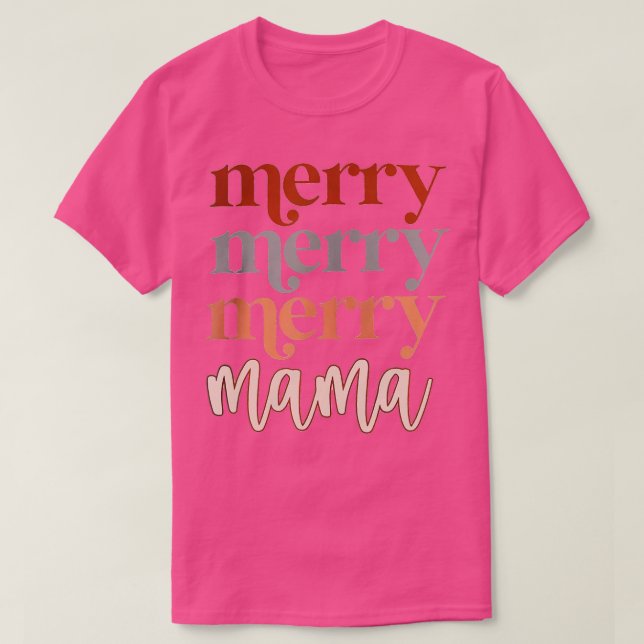 Merry Mamma God jul Funny Mamma Älskare T Shirt (Design framsida)