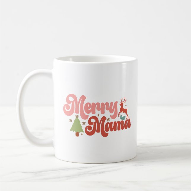Merry Mamma Retro Groovy-Helgdagar Kaffemugg (Vänster)