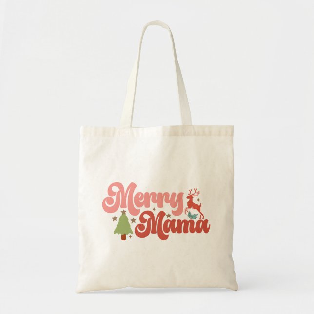 Merry Mamma Retro Groovy-Helgdagar Tygkasse (Framsidan)