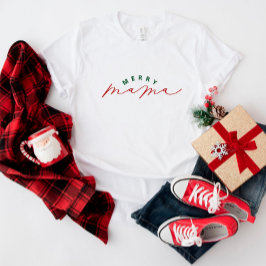Merry Mamma Script-julskirt T Shirt