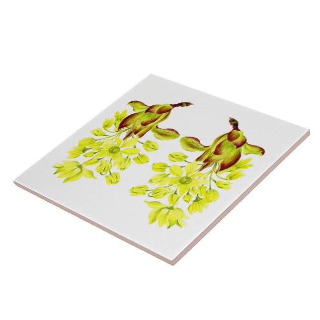 "Merry Maples" på en keramik Tile (I) Kakelplatta (Sidan)