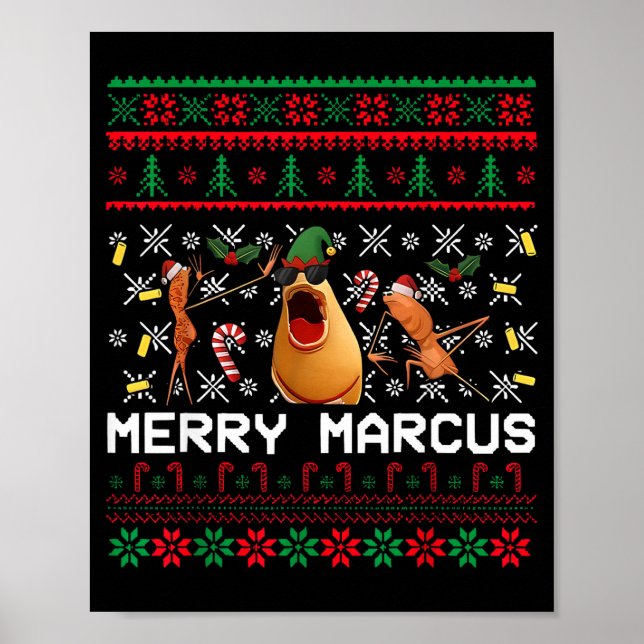 Merry Marcus ful jultröja Rolig The Worm Poster (Framsidan)