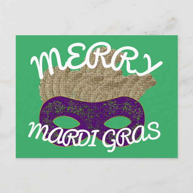 Merry Mardi Gras Vykort (Framsida)