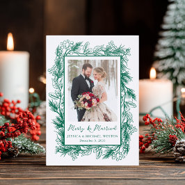Merry Married Christmas Botanical Holiday Wedding