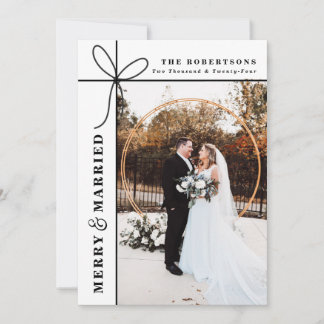 Merry & Married Dubbla Sided Bild Tack Inbjudningar